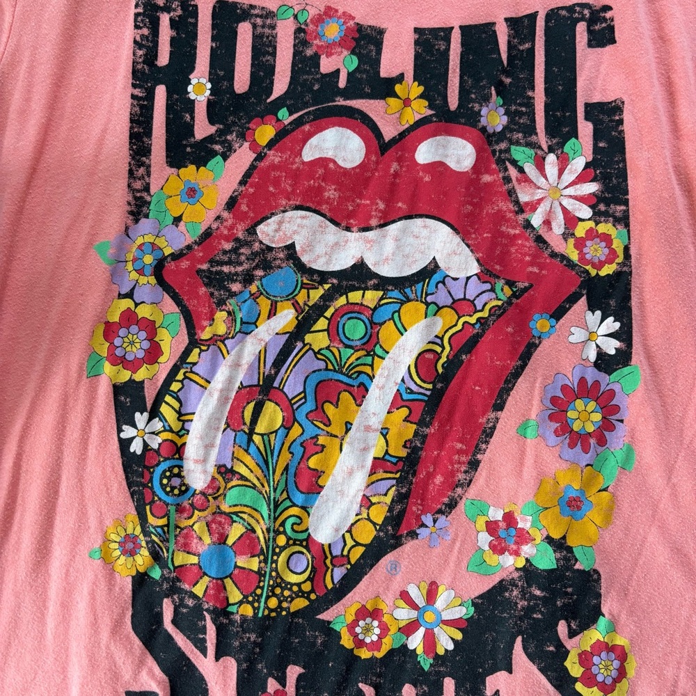 • women’s rolling stones coral tee | l • - Picture 2 of 5